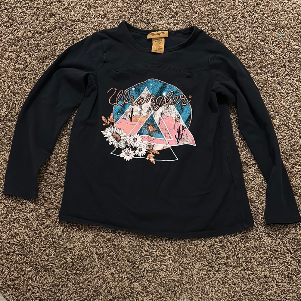 Wrangler Kids Black Graphic Long Sleeve Shirt